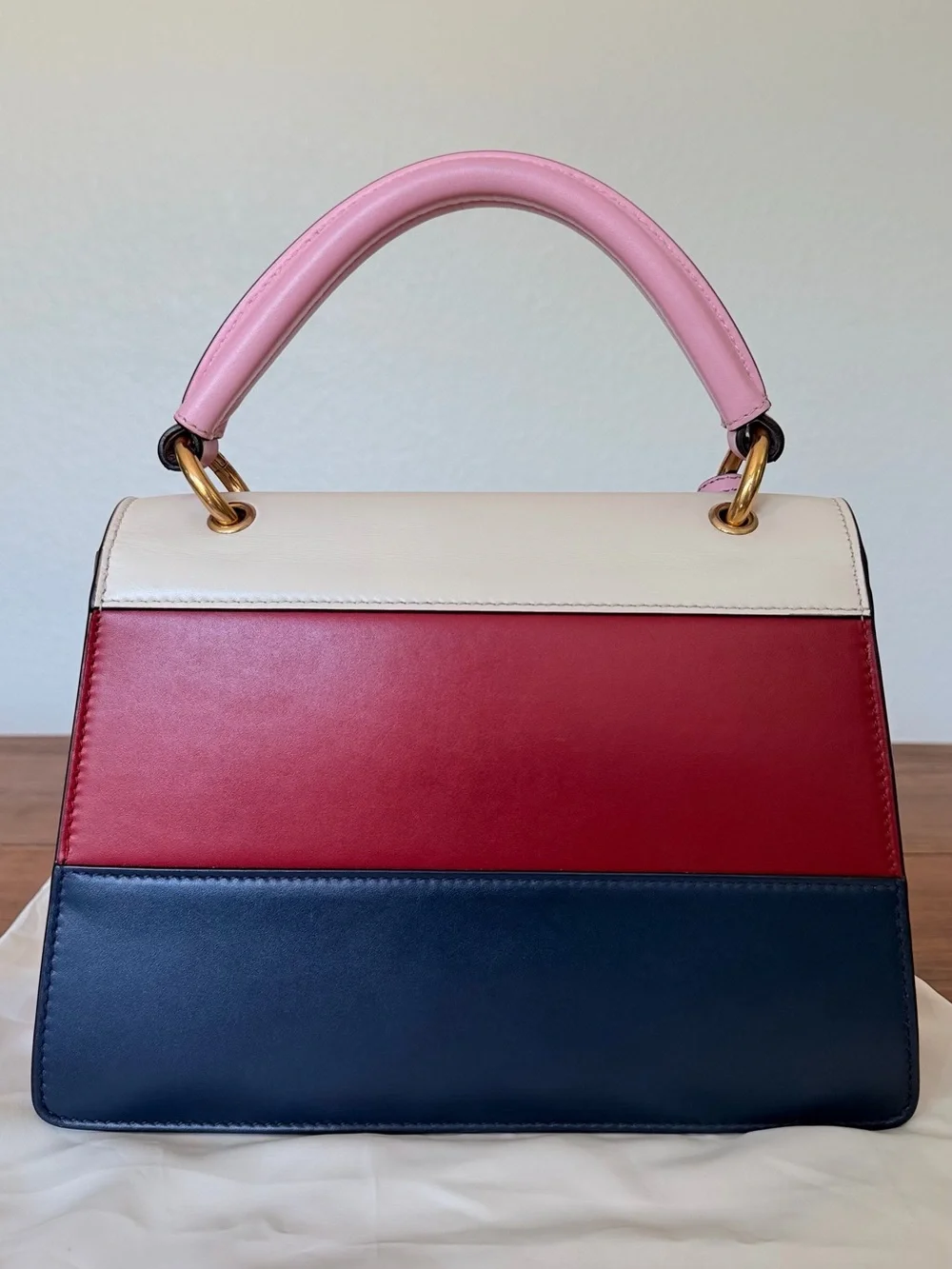 GUCCI QUEEN MARGARET COLORBLOCK LEATHER BEE BAG